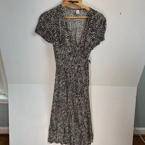 Old Navy Leopard Wrap V-neck Dress Size Small